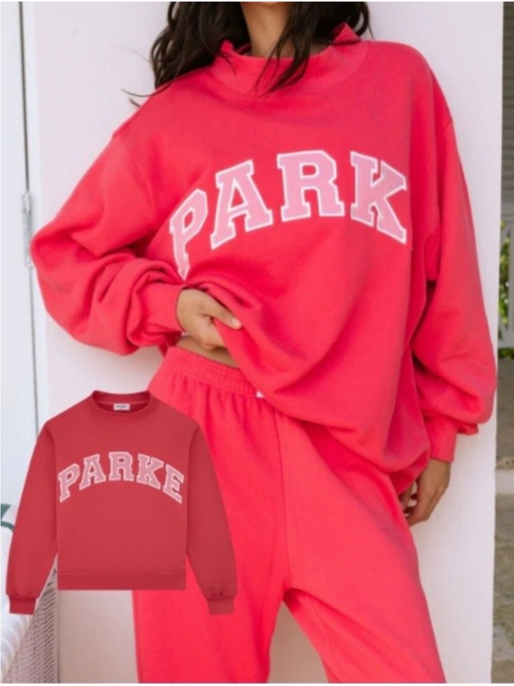 Heritage Varsity Mockneck Parke Flamingo Sweatshirt, New In Bag, S/M